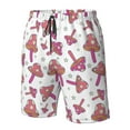 thumbnail image 4 of Adobk Purple Mushroom Print Men's Swim Trunks Hawaiian Bathing Suit Swimsuits Beach Shorts with Pockets-Medium, 4 of 6