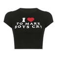thumbnail image 4 of Zylarhe Womens Summer Tops Women's Fashion Letter Print Crop T Shirt Casual Short Sleeve Crew Neck Top Comfortable Stylish Trendy Tee, 4 of 4