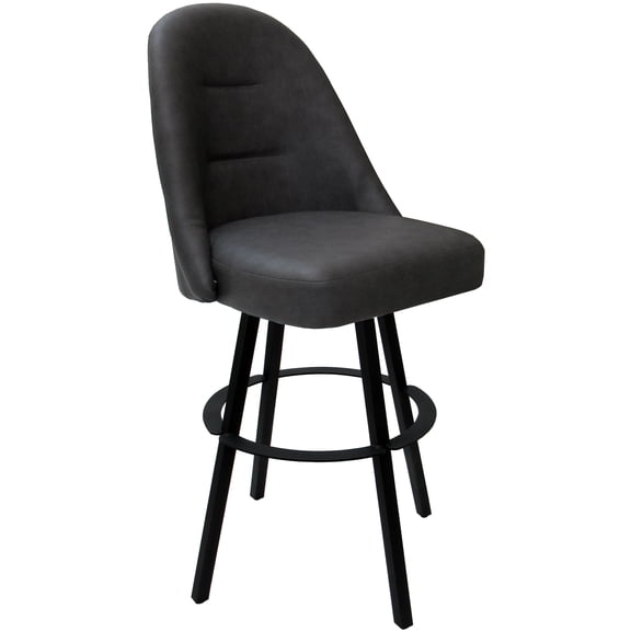 Swivel Metal Bar Stool 30" Seat - M-235 WB - Gray Vinyl - Black