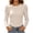 Khaki, variant on Blouses for Women Puff Shoulder Ribbed Tops Crew Neck Long Sleeve Shirts Solid Color Casual Blouse