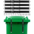 thumbnail image 1 of Uxcell 4-Set Cerraduras para Cubos de Basura para Animales, 15-17.7 Pulgadas Ajustables Tipo Hebilla de Acero Inoxidable a Prueba de Osos para Tapa de Basura [Negro], 1 of 1