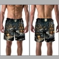 thumbnail image 3 of luoweisi Men's Beach Shorts Quick Dry Swim Trunks with Mesh Lining Christmas Night 2XL, 3 of 5