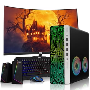 Restored HP G3 Desktop PC,Intel i3,16GB RAM,256GB SSD,24 Inch Curved Monitor,RGB Speaker,RGB Keyboard with AI-Enabled Copilot Key Mouse,2X ARGB Fan WiFi,Windows 11 Pro