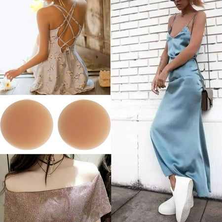 Invisible Silicone Nipple Covers  Reusable Strapless Adhesive Bra  2.56 Inch Sticky Pasties for Backless Outfits  No Show Tape Bra