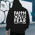 thumbnail image 4 of Christian Hoodies for Men 2025 Faith Over Fear Hoodie Hooded Sweatshirt with Pockets Pullover Hoodie Mens Hoodies, 4 of 7
