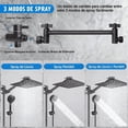 thumbnail image 2 of Regaderas para Baño, 10 in Regaderas para Baño Alta Presion, Rociador Manual de 5 Velocidades con Manguera, Incluir Brazo de Extensión de 28 cm, 180° Ajustable, Adecuado para Familias y Hoteles(Negro), 2 of 7