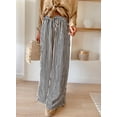 thumbnail image 2 of Pantalón ancho a rayas para mujer Acelitt, tiro alto, talla grande, 2 of 3