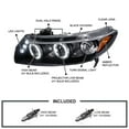 thumbnail image 3 of Spec-D Tuning LED Projector Headlights Black Compatible with 2006-2011 Honda Civic 2 Door Coupe, Left + Right Pair Headlamps Assembly, 3 of 5