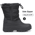 thumbnail image 4 of Apakowa Boys Girls Snow Boots Outdoor Slip Resistant Insulated Waterproof Winter Snow Boots (Color : Black, Size : 13 Little Kid), 4 of 8