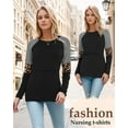 thumbnail image 4 of Women's Maternity Nursing Shirt Top Long Sleeve Patchwork Breastfeeding Clothes, 4 of 5