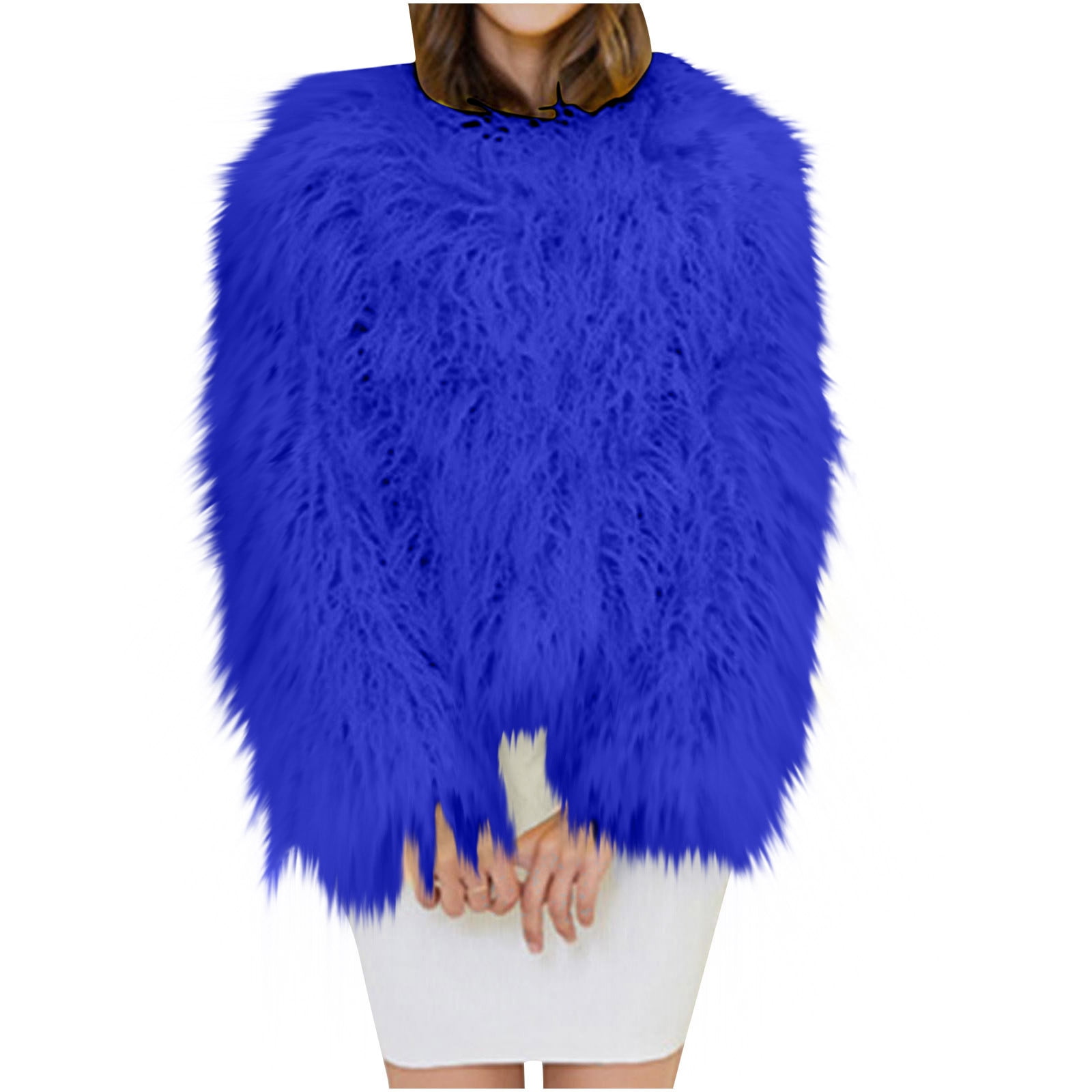 JGGSPWM Women's Cozy Shaggy Faux Furry Winter Outwear: Warm Long