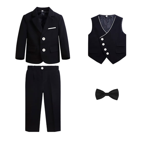 Xmyrz Toddler Boy Outfits Set Pants Set Tuxedo Style Ensemble Formal Shirt Gentlemen Party Clothes Sets Clothing Suits