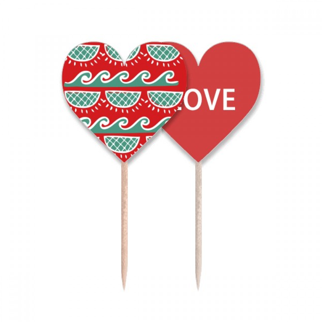 red green wave mexico totems civilización dibujo Palillos de dientes bandera etiqueta de amor selección de pastelitos