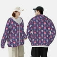 thumbnail image 4 of Fotbe leaf flower Skull colorful Chaqueta con Protección Solar UPF 50+ para Hombre y Mujer, Camisa con Capucha y Bolsillos-Large, 4 of 7