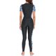 thumbnail image 5 of Traje de surf de manga corta para mujer, cremallera frontal, protección UV, elástico, estampado de camuflaje, protector contra erupción, manga negra y azul L, 5 of 7