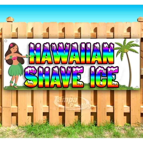Hawaiian Shave Ice 13 oz Vinyl Banner With Metal Grommets