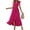 Hot Pink, variant on Uaswgudfs Sleeveless V-Neck Wrap Midi Sundress - Summer Dresses for Women 2025 Casual Dress with Ruffled Hem & Self-Tie Belt for Garden Occasions Wine XL