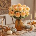thumbnail image 6 of Artificial Peony Flowers for Vase, 3 Dahlias Artificial Flowers for Vintage Decor, Table Centerpieces, Entryway and Home Decor, #02, 6 of 6