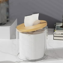 Clear Roll Tissue Box Holder with Cover, Tissue Dispenser Box, Household Roll Paper Dispenser for Car, Bathroom, Laundry, Office, Counter and Table, 1 Pcs, 5.11x5.11"