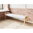 thumbnail image 3 of Pemberly Row Waiting Reception 3 Seat Bench Wood Frame in Gray, 3 of 5
