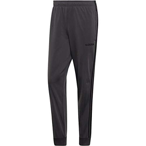 adidas Essentials Men's 3-Stripes Tapered Tricot Pants, Dark Grey ...