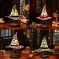 thumbnail image 2 of Stained Glass Witch Hat Lamp, USB Powered Gothic Night Light, 30cm/18cm Halloween Decorative Table Lamp for Bedroom, Living Room, Witchy Room Decor, 2 of 9