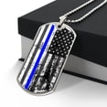 thumbnail image 3 of 70 thin blue line - Graphic Military Dog Tag Necklace (Optional Personalized Engraving), 3 of 5