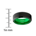thumbnail image 4 of Metal Masters Black Tungsten Wedding Band Mens Ring Green Interior Beveled Edge Brushed 8mm 12, 4 of 6