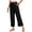 1# Black, variant on Linen Pants for Women Petite Wide Leg Baggy Elastic Waist Flowy Palazzo Casual Pants with Pockets Beach Travel Trousers Pull On Black 2XL