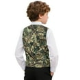 thumbnail image 2 of Garronmavis Cute Green Camo Boys Vest Size 11-12 Versatile Sleevless Fall Winter Warm Outerwear with Pockets Stylish 3-button Single Breasted Closure & 2 Slit Pockets for Daily Life, 2 of 7