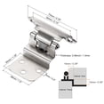 thumbnail image 3 of Uxcell 3/8" Inset Furniture Hinges Self Closing 2.76" Iron Nickel Plating w Screws Silver Tone 4 Pack, 3 of 4