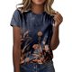 thumbnail image 1 of Gibobby Playera Corte clásico para Mujer Camiseta manga corta con cuello redondo y estampado floral colorido primavera y verano para mujer(M,XL), 1 of 4