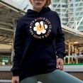 thumbnail image 2 of It's a Good Day to Have a Good Day, Retro Flower Merch Gift, Navy Blue Hooded Sweatshirt or Hoodie, Small, 2 of 5