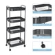 thumbnail image 3 of Carrito de Almacenamiento Delgado, Carrito Rodante de Utilidad de 4 Niveles con Ruedas para Almacenamiento, Negro, 3 of 5