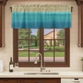 thumbnail image 6 of 2 Pack Valances for Window, Teal Blue Ombre Short Curtains for Kitchen Bedroom Living Room, Modern Abstract Gradient Art Rod Pocket Small Window Treatment Valance Drapes 42 x 18 Inch, 6 of 8