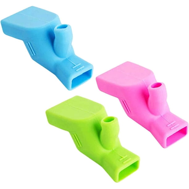 Grifo de cocina, ducha, grifo a prueba de salpicaduras, grifo para el hogar, grifo a prueba de salpicaduras, dispositivo de extensión de silicona, grifo para lavado de manos y enjuague bucal 3 piezas Rosa Verde Azul JM