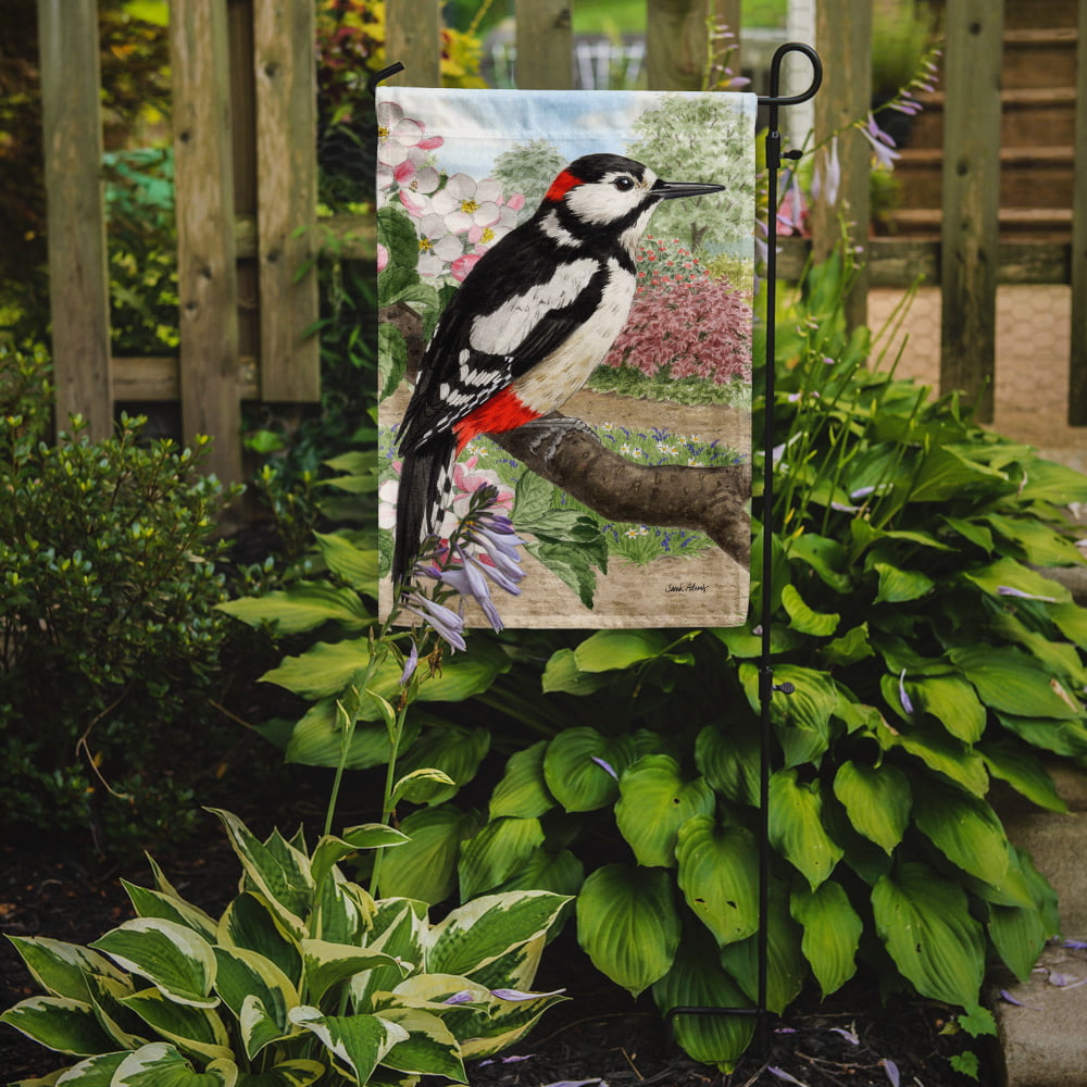 Woodpecker on Wood with Holes Garden Yard Flag 