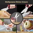 thumbnail image 2 of Muerk Kitchen Scissors, Kitchen Shears Household Barbecue Scissors Poultry Shears, Stainless Steel Food Cooking Scissors Ultra Sharp Utility for Chicken, Bone, Meat, Turkey, Fish Thanksgiving Christma, 2 of 9