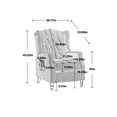 thumbnail image 7 of Arm Pushing Recliner Chair, Modern Button Tufted Wingback Manual Push Back Recliner Chair with Wood Leg & Side Pocket, Upholstered Living Room Chair Single Reclining Sofa Home Theater Seating, Camel, 7 of 7