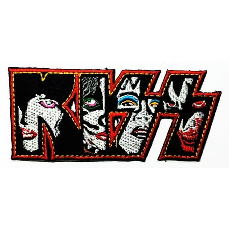 KISS Logo Skeleton Punk Rock Heavy Metal Music Band 10.4 x 4.4 cm Sew Ironed On Badge Embroidery Applique