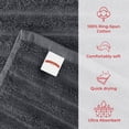 thumbnail image 4 of RIVERSIDE 2 Pack Oversized Bath Sheets 35x70 Soft Quick-Dry 600 GSM Ribbed Cotton Towels - Charcoal, 4 of 7