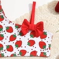 thumbnail image 5 of Xijirk Girls Swimsuit,Two Piece Swimwear with Adjustable Suspenders Straps Colorful Floral Graphic Print Pull On Closure Girls Swimsuit Set for Summer Beach Pool,Z01 Red,18-24 Months, 5 of 8
