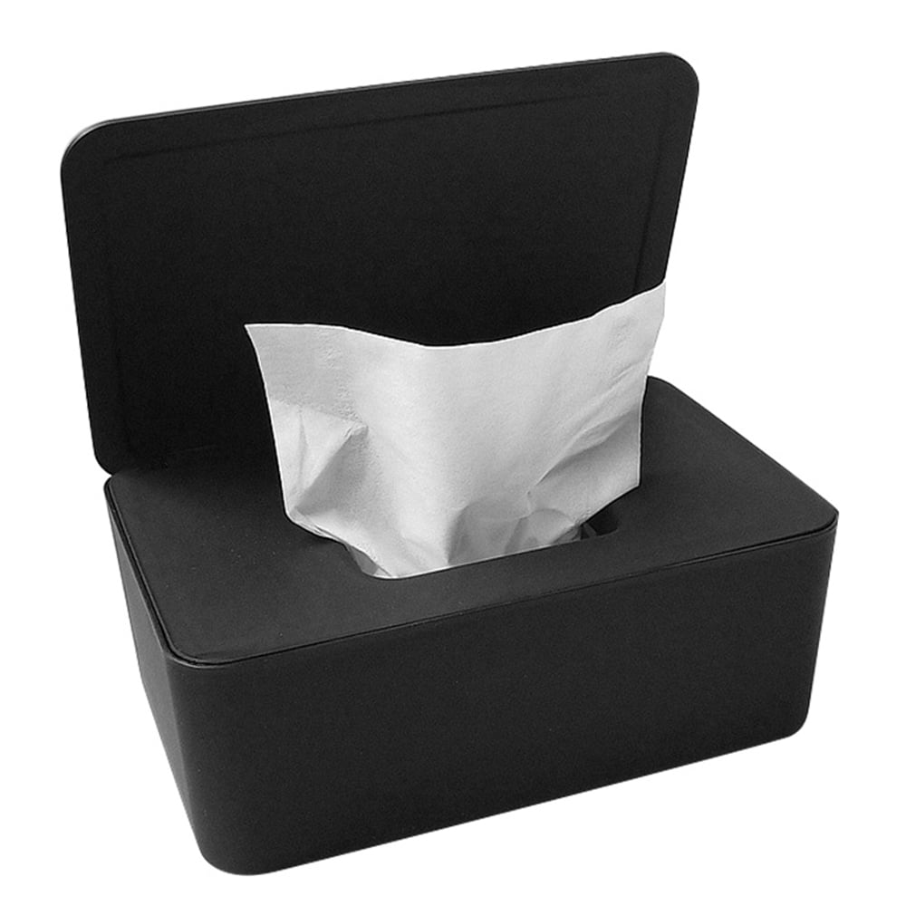 HOTBEST Dustproof Tissue Storage Box Case Wet Wipes Disser Holder with Lid for Home Office Desk