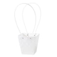 thumbnail image 1 of Zhuge 5 bolsas de regalo de flores para el Día de la Madre, bolsas de papel para envolver ramos portátiles con asa, cajas de flores impermeables de 4,7 x 3 x 4,9 pulgadas (blanco), 1 of 5
