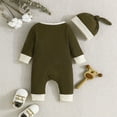 thumbnail image 7 of ABATAB Newborn Baby Romper Clothes Girl Boy Coming Home Outfit Cute Ribbed Knit One Piece Jumpsuit Clothes with Hat, 7 of 7