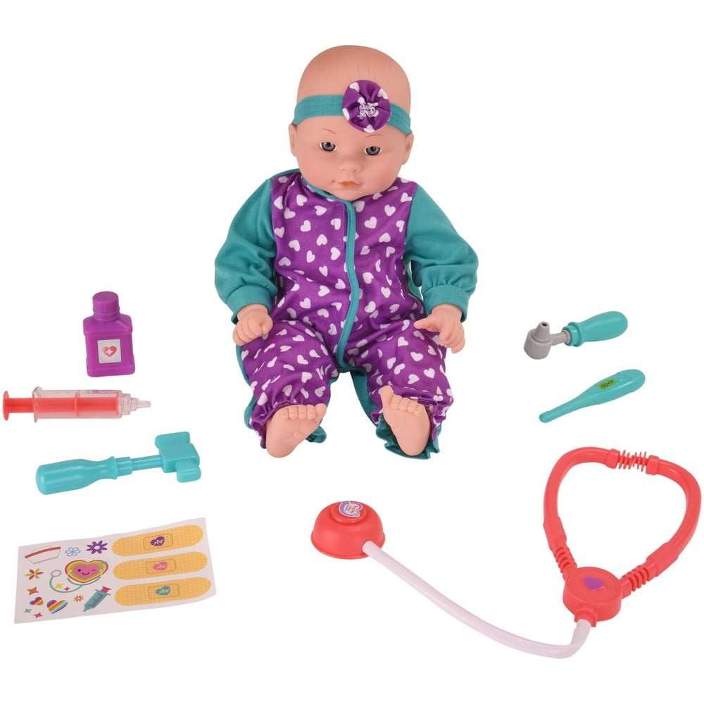 My Sweet Love 16Piece Purple & Teal Baby Doll Doll Doctor Play Set