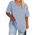thumbnail image 1 of Birdeem Blouses pour Femmes T-Shirt d'Été Imprimé à Manches Courtes Col en V Surdimensionné pour Femmes, 1 of 1