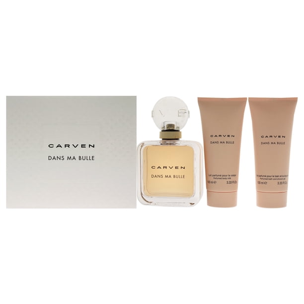 Carven 3.3oz EDP Spray, 3.3oz Body Milk, 3.3oz Shower Gel Dans Ma Bulle 3 Pc Gift Set Carven 3.3oz EDP Spray, 3.3oz Leche Corporal, 3.3oz Gel de Ducha 3 Pc Gift Set
