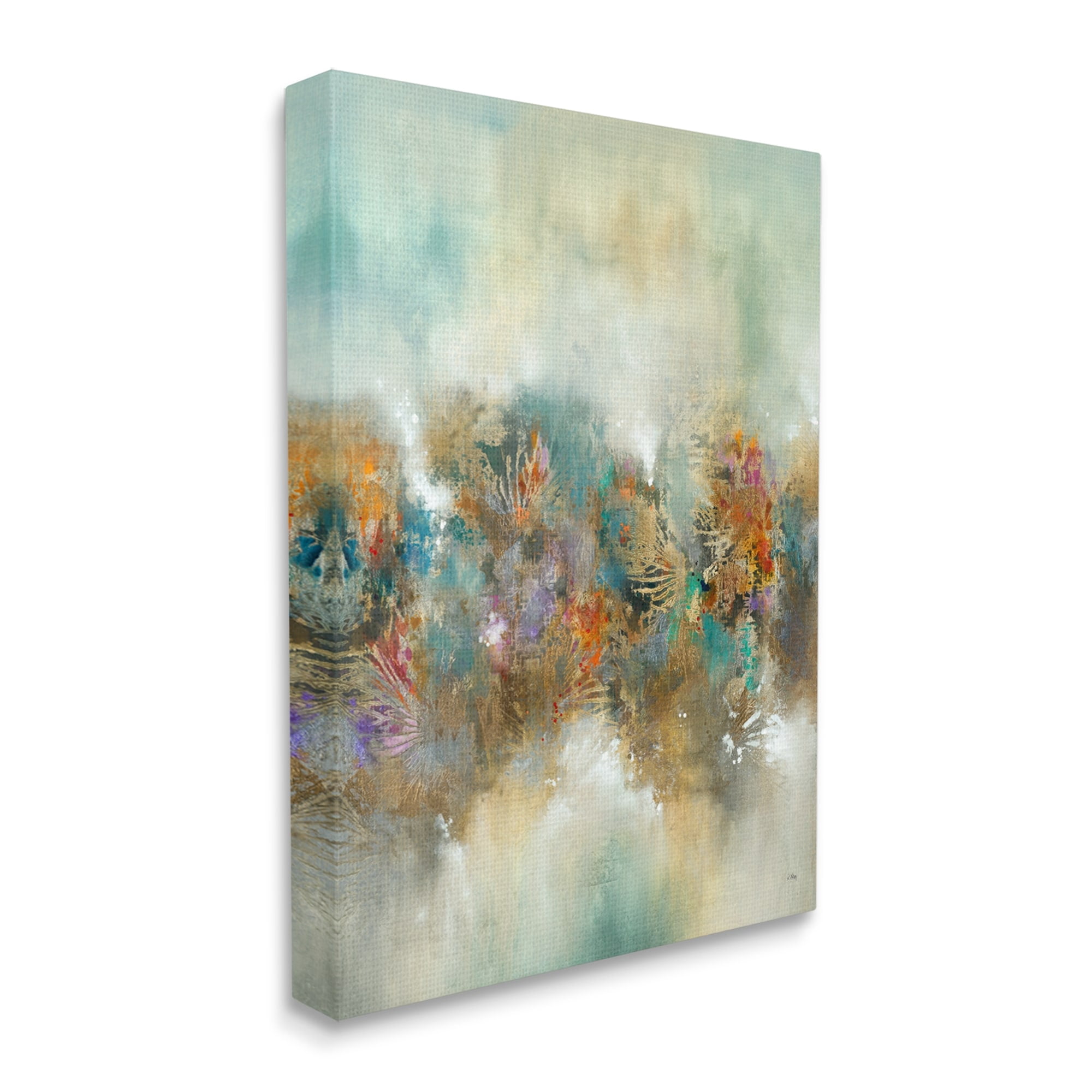 Stupell Industries Vivid Abstract Botanical Painting Bold Glam Detail Painting Gallery Wrapped Canvas Print Wall Art, Design by K. Nari