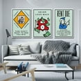 thumbnail image 3 of 3 Panel Alec-Monopolys Never Look Back RENT DUE Nobody Cares Canvas Poster Wall Art Picture Prints Hanging Photo Gift Decor Home Posters Artworks 12x18inch(30x45cm), 3 of 5